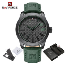 Load image into Gallery viewer, NAVIFORCE Male Wrist Watches Military Sports Anti-shock Waterproof Leather Strap Men Watch Fashion Green Clock Relogio Masculino