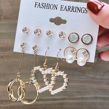 Load image into Gallery viewer, Vintage Butterfly Daisy Dangle Earrings Set For Women Heart Pearl Pendant Tassel Circle Drop Earring Geometric Trendy Jewelry