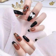 Load image into Gallery viewer, 24pcs/box Press On False Nails Cute Nail Art Wearable Point Drill Fake Nails Heart Tips With Glue and Sticker With Wearing Tools