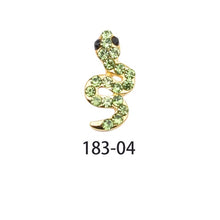 Load image into Gallery viewer, 5/10pcs Large Small Big Flatback Luxury 3d Metal Snake Nail Shape Charms Nail Art Rhinestones Jewelry Decor For Women TJ182