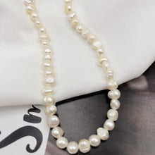Load image into Gallery viewer, Minar Multiple French Natural Freshwater Pearl Necklace for Women Elegant Irregular Pearls Chokers Necklaces Wedding Jewelry