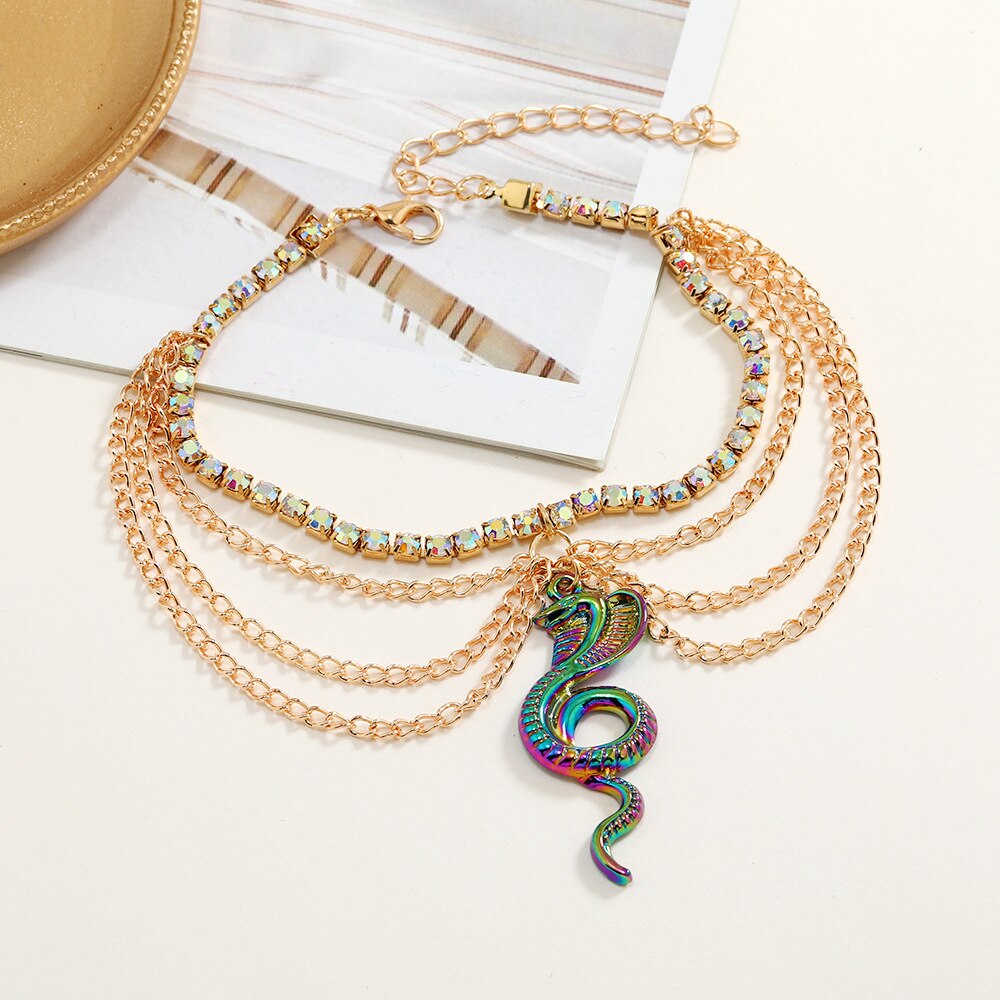 Bohemian Multilayer Snake Anklets for Women Fashion Animal Charms Foot Chain Beach Anklet Bracelets  Party Jewelry Accessories