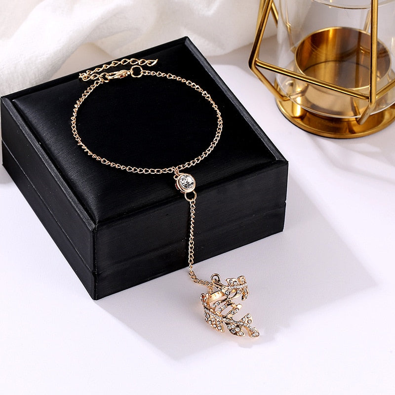 Women Bracelet Korean Fashion Jewelry Inlaid With Shiny Zircon Leaf Ring Geometric Jewelry Women Birthday Gift Wedding Jewelry