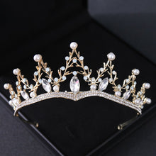 Load image into Gallery viewer, Baroque Crystal Crown Tiara Vintage Rhinestone Women Crowns And Tiaras Diadems Headbands Bridal Wedding Hair Accessories Jewelry