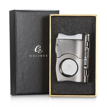 Load image into Gallery viewer, GALINER Cigar Cutter Built-in 2 Size Cigar Punch Locked Blades Luxury Metal Cutters Guillotine For COHIBA Cigars
