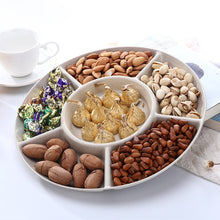 Load image into Gallery viewer, 1 Pc 6-Compartment Food Storage Tray Dried Fruit Snack Plate Appetizer Serving Platter for Party Candy Pastry Nuts Dish