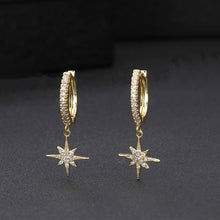 Load image into Gallery viewer, New Fashion Simple Stars Drop Earrings For Women Gold Color Retro Dangle Hoop Earrings Trendy Jewelry kolczyki wiszace