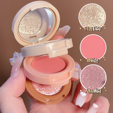 Load image into Gallery viewer, Highlight Shadow Rouge Makeup Palette Peach Blush Contour Palette Face Glitter Pigment 3 Color Hairline Eyebrow Powder Cosmetics
