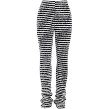 Load image into Gallery viewer, sealbeer A&amp;A Fluffy Zebra Knitted Flare Pants
