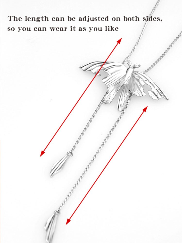 Thaya Vintage Moth Pendant Necklace For Women Original Design Choker White Crystal Colar Chain Necklace Engagement Fine Jewelry