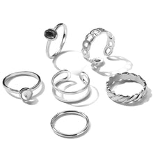Load image into Gallery viewer, LATS 10pcs Punk Silver Color Wide Chain Rings Set for Women Girls Fashion Irregular Finger Thin Rings Gift 2022 Knuckle Jewelry