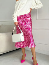 Load image into Gallery viewer, sealbeer A&amp;A Elegant Midi Satin Print High Waist Skirt