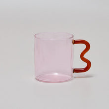 Load image into Gallery viewer, Colored Glass Cups Original Design Colorful Waved Ear Glass Mug Handmade Simple Wave Coffee Cup for Hot Water