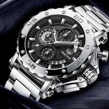 Load image into Gallery viewer, NEKTOM Men&#39;s Watches Quartz Watch Waterproof Watches Steel Strap Wristwatch Watches For Men Military Watch Clock Sports Watches