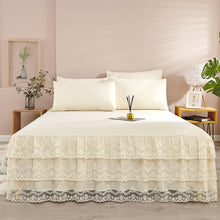 Load image into Gallery viewer, Lace Bed Skirt Luxury Princess Girl Bedspread Queen King Size Spring Fitted Sheets Bed Mattress Cover Retro Bedding with Skirt