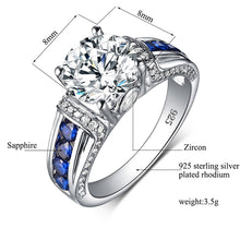 Load image into Gallery viewer, Real 2 Carats Moissanite Rings For Women Pure 925 Sterling Silver Wedding Band Luxury Female Jewelry Accessories 2022 Trend Gift