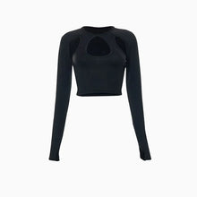 Load image into Gallery viewer, sealbeer A&amp;A O Neck Long Sleeve Cropped Top
