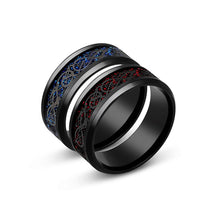 Load image into Gallery viewer, 8mm Stainless Steel Domineering Dragon Pattern Rings For Men Black Male Ring Finger Fashion Jewelry Wholesale Anillo Hombre