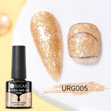 Load image into Gallery viewer, UR SUGAR 7ml Gold Glitter Mineral Gel Nail Polish Soak Off UV LED Gel Nail Platinum Shining Sequin Semi Permanent Manicure