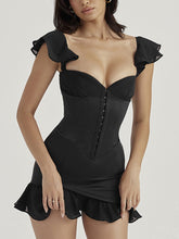 Load image into Gallery viewer, sealbeer A&amp;A Satin Corset Detail Bodycon Mini Dress