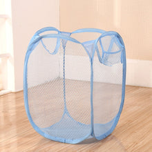 Load image into Gallery viewer, Folding Laundry Storage Basket Household Dirty Clothes Bag  Light Nylon Mesh Color Net Laundry Basket Sundries Organization