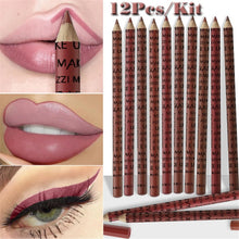 Load image into Gallery viewer, 12 Colors Lip Liner Pencil Nude Matte Lipliner Moisturizing Waterproof Long Lasting Lipstick Liner Professional Makeup Kit