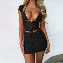 Load image into Gallery viewer, sealbeer A&amp;A Florlace Mini Skirt Three Piece Set