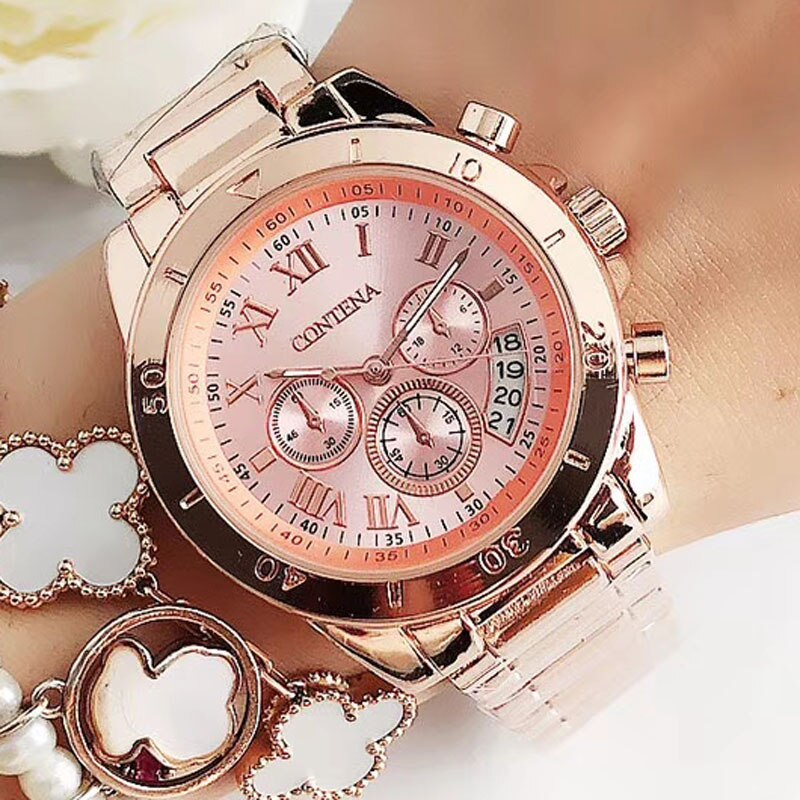 Luxury Rose Gold Women's Watches Top Brand Quartz Watch for Women Fashion Stainless Steel Ladies Wristatch Reloj Mujer Relogio