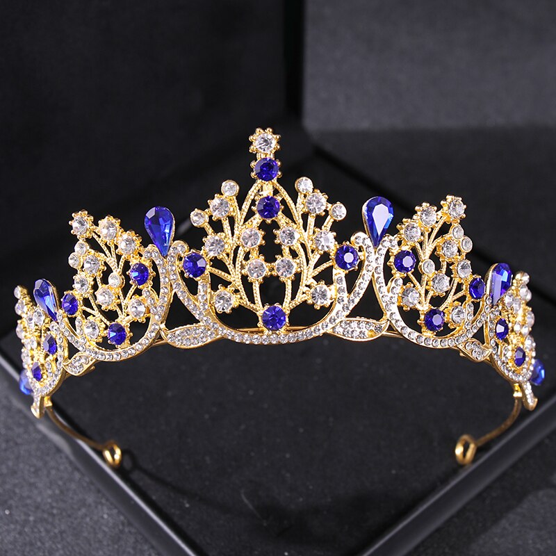 Baroque Crystal Crown Tiara Vintage Rhinestone Women Crowns And Tiaras Diadems Headbands Bridal Wedding Hair Accessories Jewelry