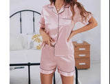 sealbeer A&A Silk Satin Pajama Loungewear Shorts Set