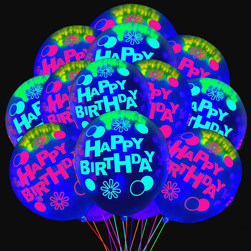 10/20PCS 12inch Fluorescent Balloon Glow In The Dark Glow Luminous Love Heart Latex Baloon For Wedding Birthday Party Decoration