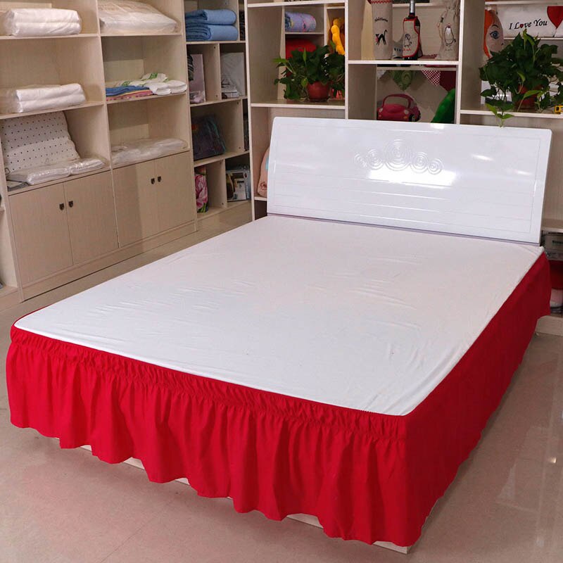 Hotel Queen Size Bed Skirt White Bed Shirt Without Surface Elastic Band Single Queen King Easy On Easy Off Bed skirt Dust Ruffle