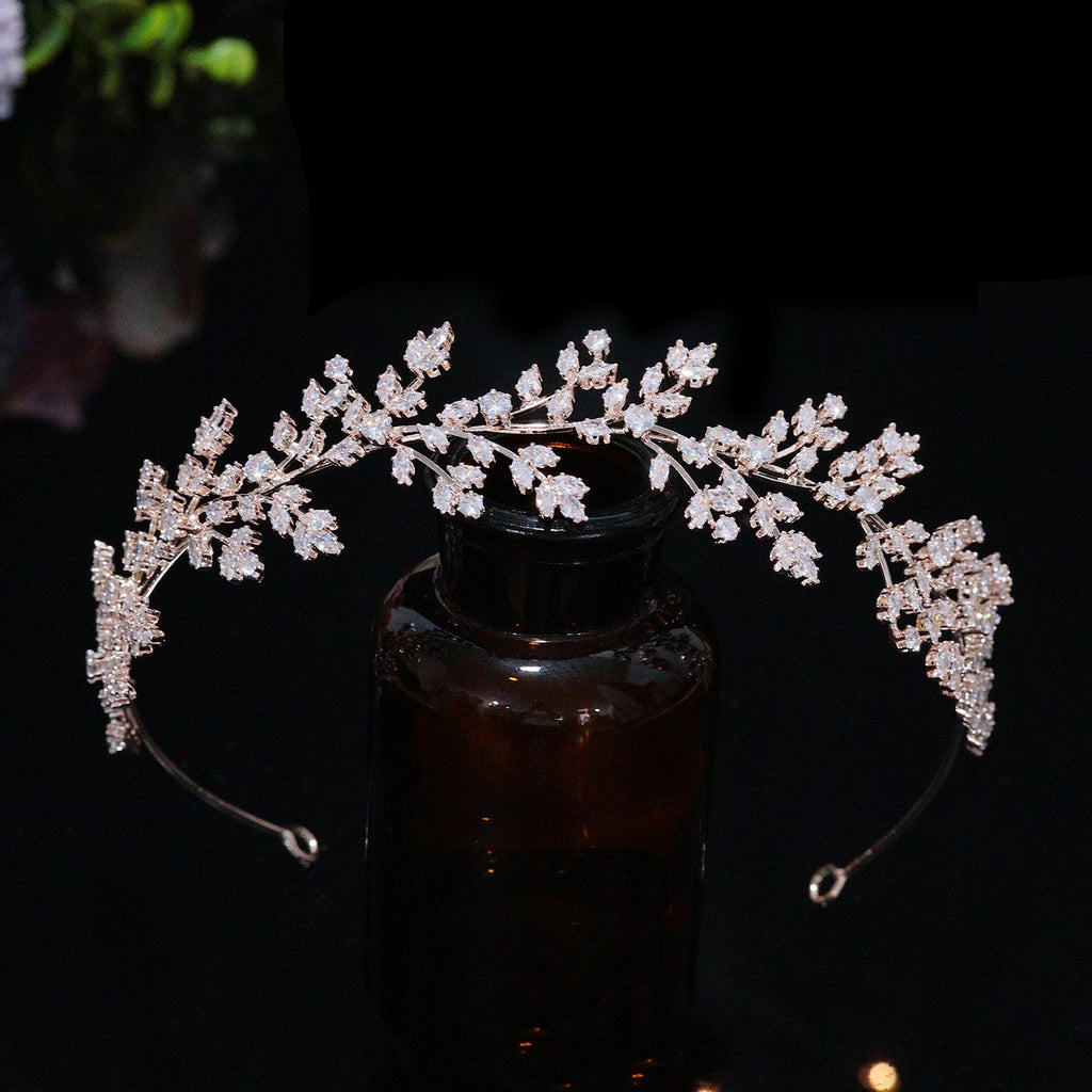 2022 New Cubic Zirconia Tiaras and Crowns for Women Shiny Zirconia Hairband Gold CZ Hair Accessories Wedding Bridal Headband