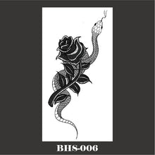 Load image into Gallery viewer, Black Snake Temporary Tattoo Stickers for Women Men Body Waist Waterproof Fake Tattoo Dark Wine Big Size Snake Tattoo New