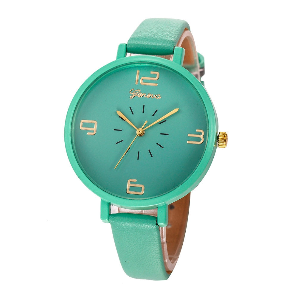 Women&#39;s Watches Pure Color Casual Waterproof Quartz Wristwatch Ladies часы женские Relogio Feminino