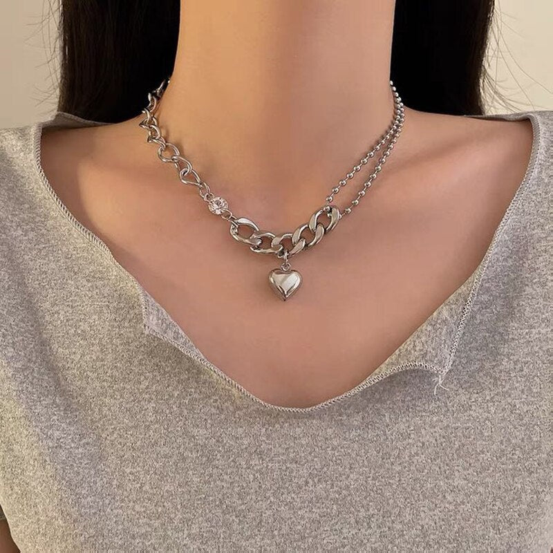 Trendy New Necklaces wholesale Chokers For Women Metal Hip-hop Sweater chain Long Chunky Chain Hip-hop rhinestones Chokers