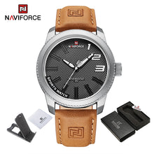 Load image into Gallery viewer, NAVIFORCE Male Wrist Watches Military Sports Anti-shock Waterproof Leather Strap Men Watch Fashion Green Clock Relogio Masculino