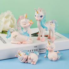 Load image into Gallery viewer, Cute Kawaii Unicorn Deer Figurines Sculptures Home Decor Room Decoration Office Desk Cake Car Ornaments Girl Birthday Gift Toys