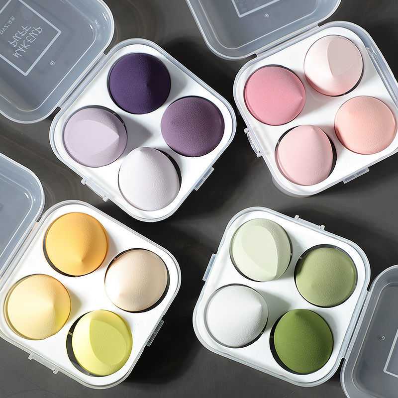 1/4pcs Beauty Egg Makeup Sponge for Foundation Cosmetics Concealer Loose Powder Cushion Puff Suit for Dry and Wet Combined Use