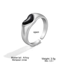 Load image into Gallery viewer, 1 Pair Heart Shaped Couple Rings Set Korean Simple Hip-Hop Punk Hollow Ring Gift For Men Women Girls Jewelry Gift