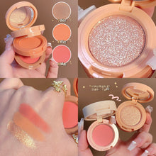 Load image into Gallery viewer, Highlight Shadow Rouge Makeup Palette Peach Blush Contour Palette Face Glitter Pigment 3 Color Hairline Eyebrow Powder Cosmetics