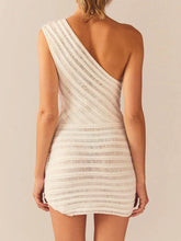 Load image into Gallery viewer, sealbeer A&amp;A Crochet Knitted One Shoulder Bodycon Dress