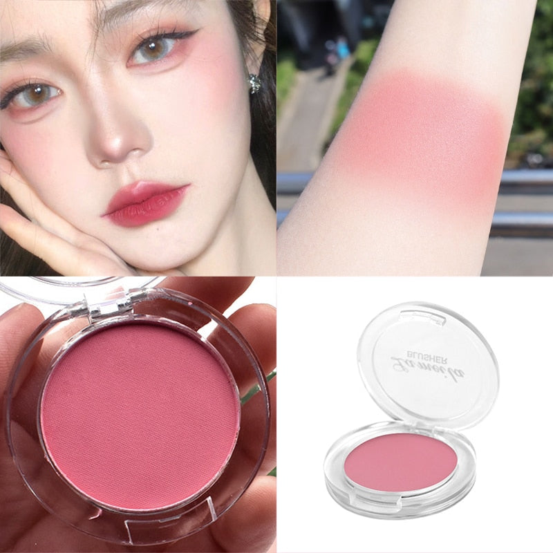 6 Colors Single Blush Palette Face Cream Concealer Foundation Powder Waterproof Lasting Face Rouge Powder Natural Peach Blusher