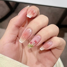Load image into Gallery viewer, 24pcs Wearable Pink Press On Fake Nails Tips With Glue false nails design Butterfly Lovely Girl false nails With Wearing Tools