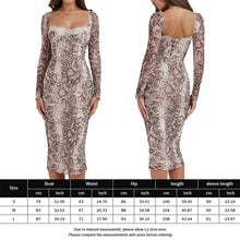 Load image into Gallery viewer, sealbeer A&amp;A Snakeskin Print Bodycon Midi Dress