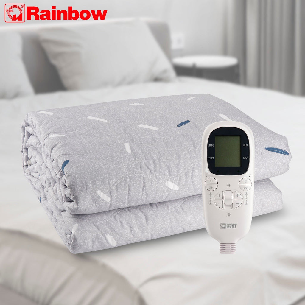 Rainbow Double Electric Blanket Heated Warmer Timer Body Heater Mattress Winter Bed Warmer Automatic Temperature Control