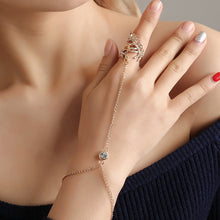Load image into Gallery viewer, Women Bracelet Korean Fashion Jewelry Inlaid With Shiny Zircon Leaf Ring Geometric Jewelry Women Birthday Gift Wedding Jewelry