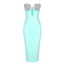 Load image into Gallery viewer, sealbeer A&amp;A Strapless Diamond Detail Bodycon Midi Dress