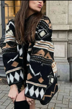 Load image into Gallery viewer, sealbeer A&amp;A Print Woolen Patchwork Cardigan Coat