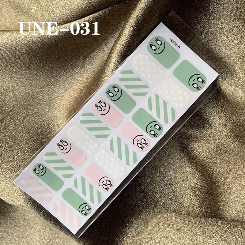 Korean Style Glitter/Floral Nail Art Stickers Nail Wraps Manicure DIY Nail Polish Strips Women Mnicure Decor Sticker de UNhas